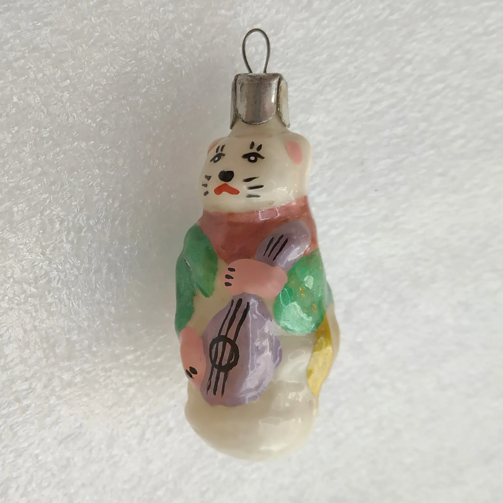 Antique USSR Vintage Glass Christmas Ornament Toy Dog