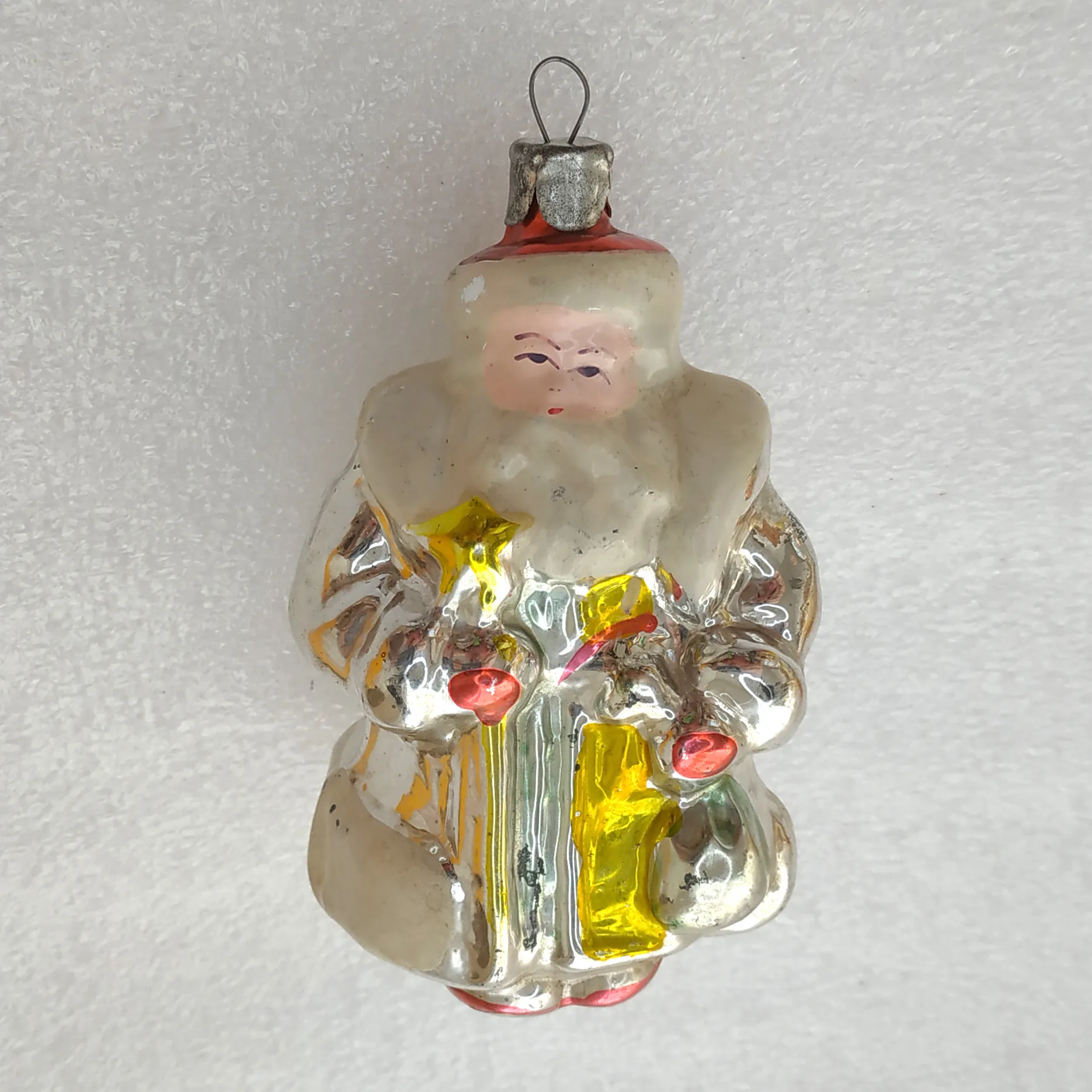 Antique Vintage Glass USSR Christmas Ornament Tree Toy Old Santa