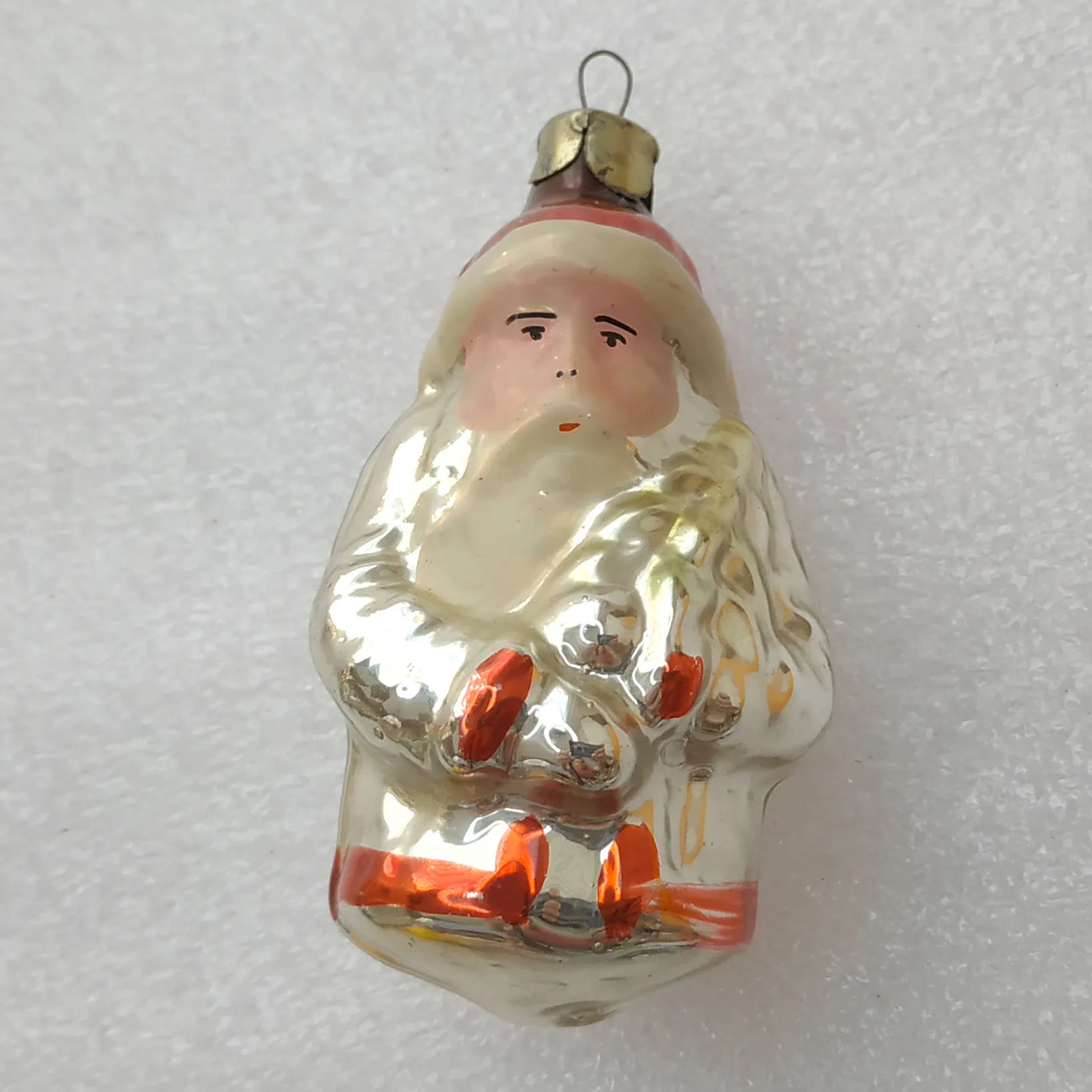 Antique Vintage Glass USSR Christmas Ornament Tree Toy Old Santa