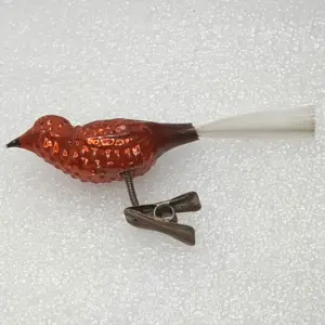 Antique Vintage GDR Glass Christmas Ornament Tree Toy Old Bird
