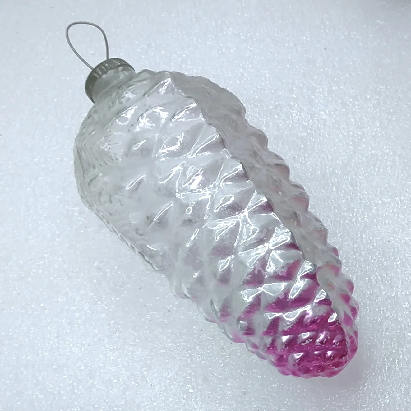 Huge Antique Vintage USSR Glass Christmas Ornament Pinecone