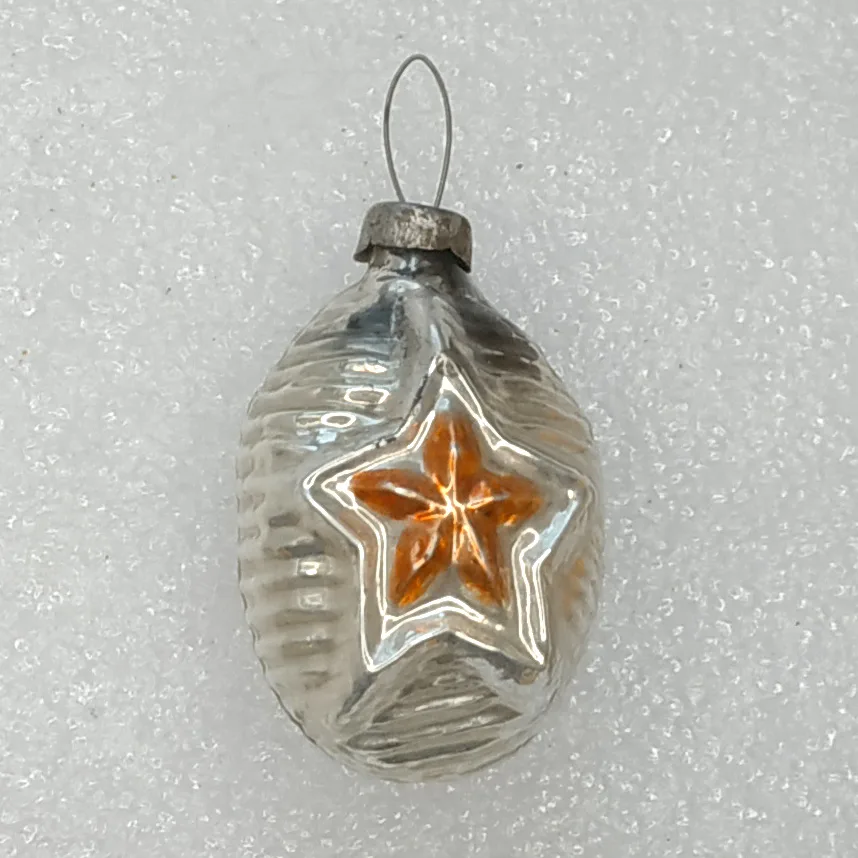 Antique Vintage Mercury Glass Christmas Ornament USSR Star