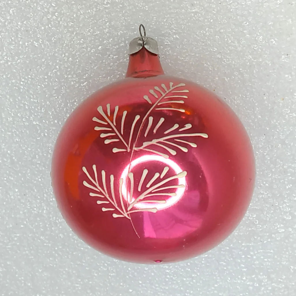 Antique Vintage Silver Glass USSR Christmas Ornament Ball
