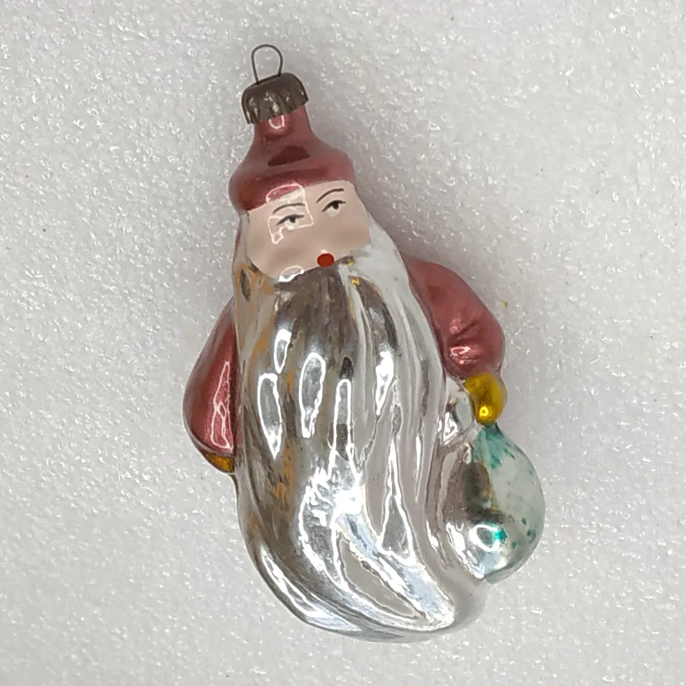 Unique Antique Vintage USSR Glass Christmas Ornament Santa