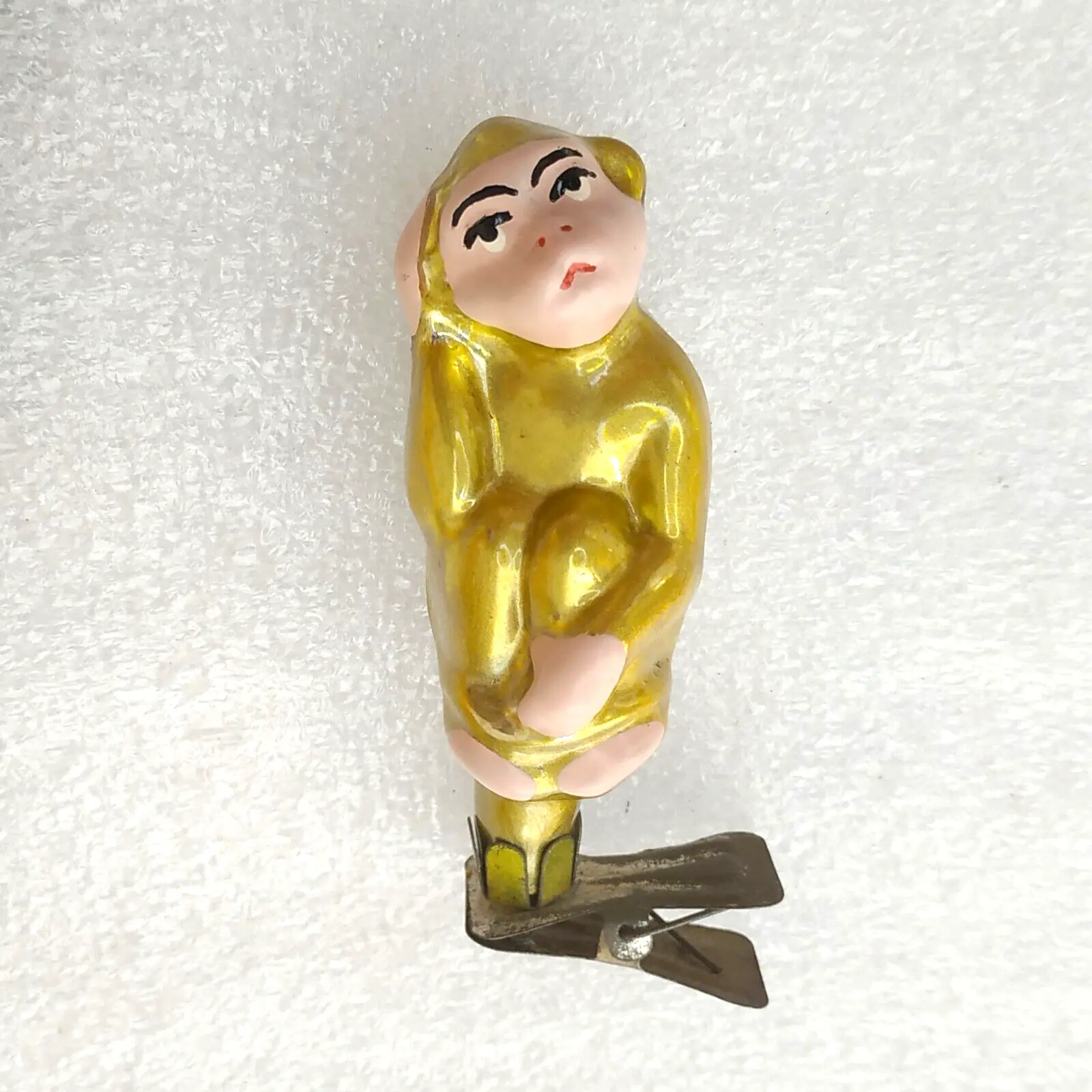 Antique USSR Vintage Glass Christmas Ornament Toy Monkey