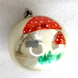 Unique Vintage Glass Christmas Ornaments Ball Mushroom
