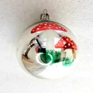 Unique Vintage Glass Christmas Ornaments Ball Mushroom