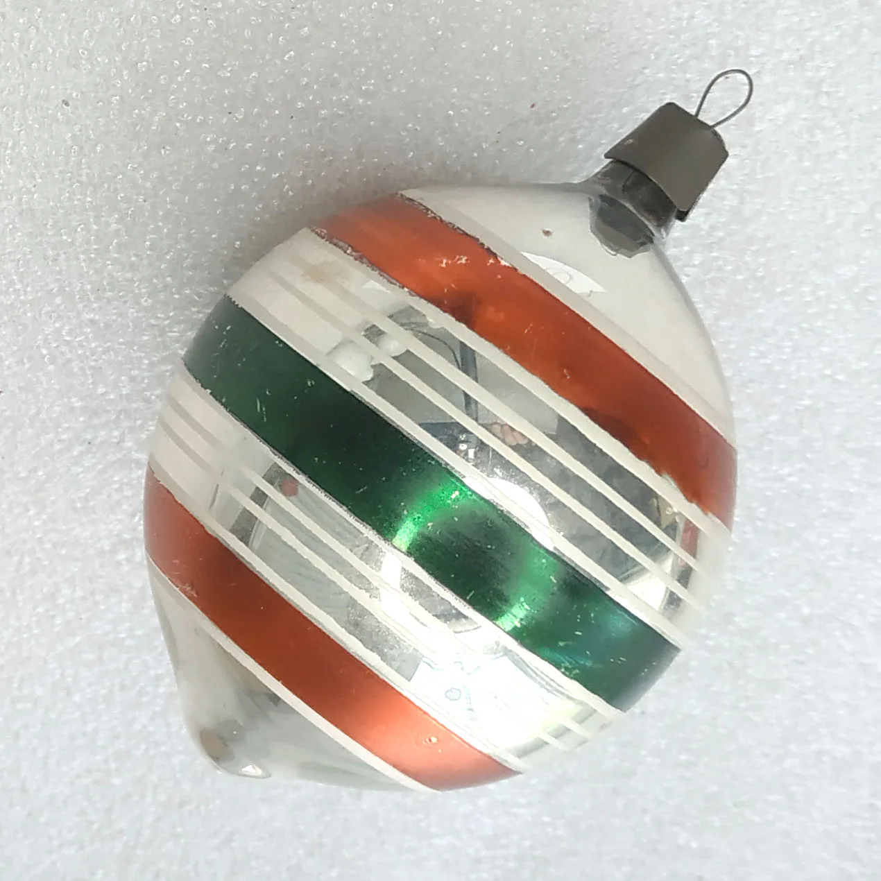 Old Antique Vintage Silver Glass Christmas Ornament