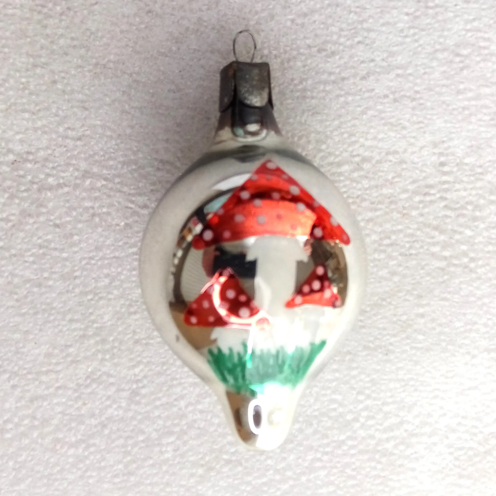 Antique Unique Vintage Glass Christmas Ornament Icicle Mushrooms