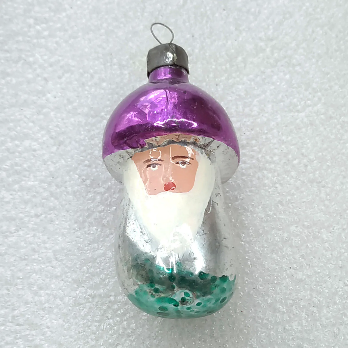 Antique Vintage Russian Glass Christmas Ornament Mushroom