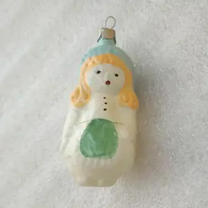 Antique Vintage Glass Christmas Ornament USSR Tree Decor Red Hood