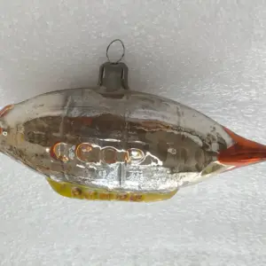 Vintage Christmas Mercury Glass Ornament USSR Tree Antique Decor Dirigible