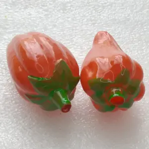 Set of 2 Vintage Christmas Glass Ornaments USSR Tree Antique Paprika