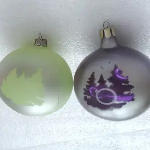 Set of 2 Vintage Christmas Glass Ornament USSR Tree Antique Decor Balls