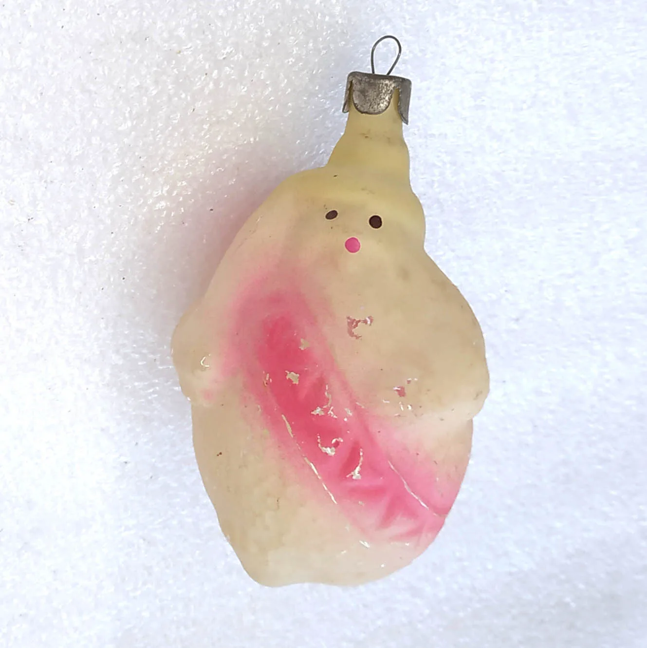 Vintage Glass Christmas Tree Ornament USSR Antique Prince Lemon