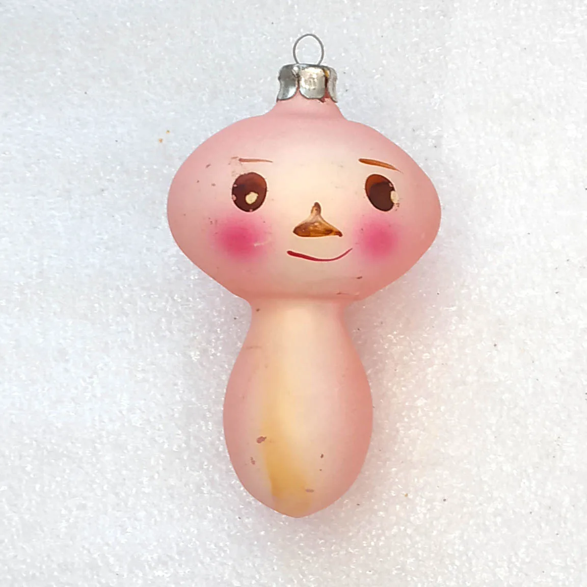 Vintage Glass Christmas Tree Ornament USSR Antique Cheburashka