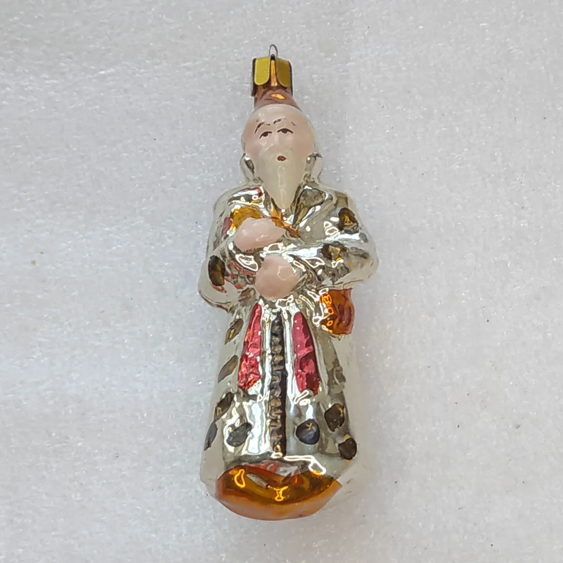 Vintage Silver Glass Christmas Tree Ornament USSR Antique Decor Astrologer