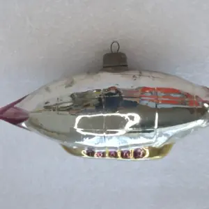 Vintage Mercury Glass Christmas Tree Ornament Antique Deco USSR Dirigible