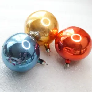 Set of 3 Old Antique Vintage Glass Christmas Ornament Balls