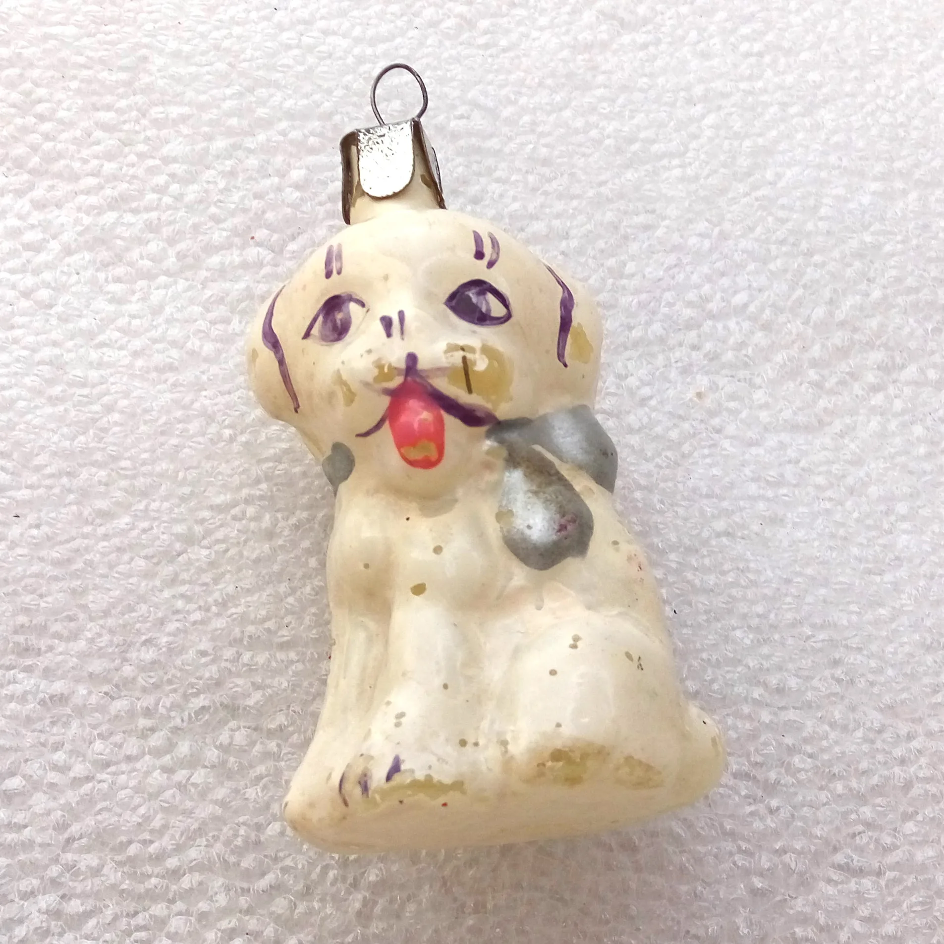 Antique Vintage Glass Christmas Tree Ornament Puppy
