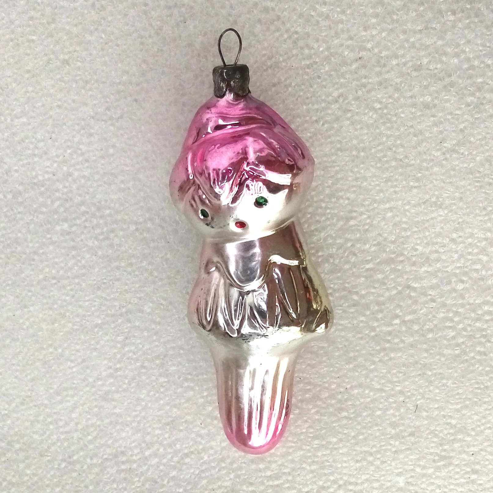 Antique Vintage Glass Christmas Ornament Girl
