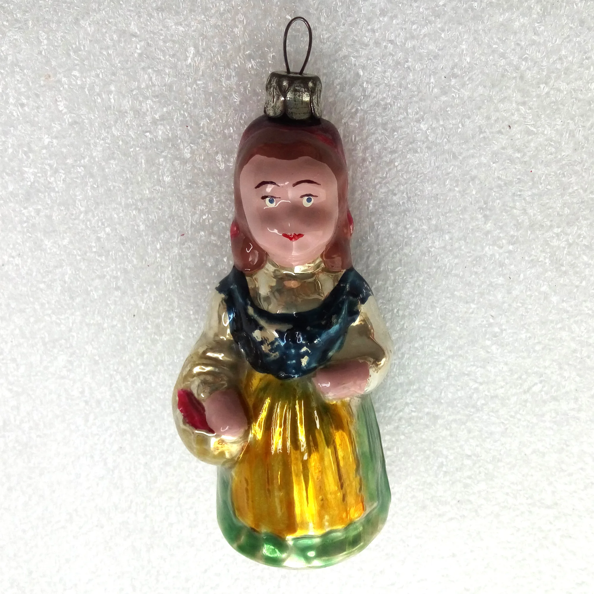 Unique Antique Vintage Glass Christmas Tree Ornament Red Hood