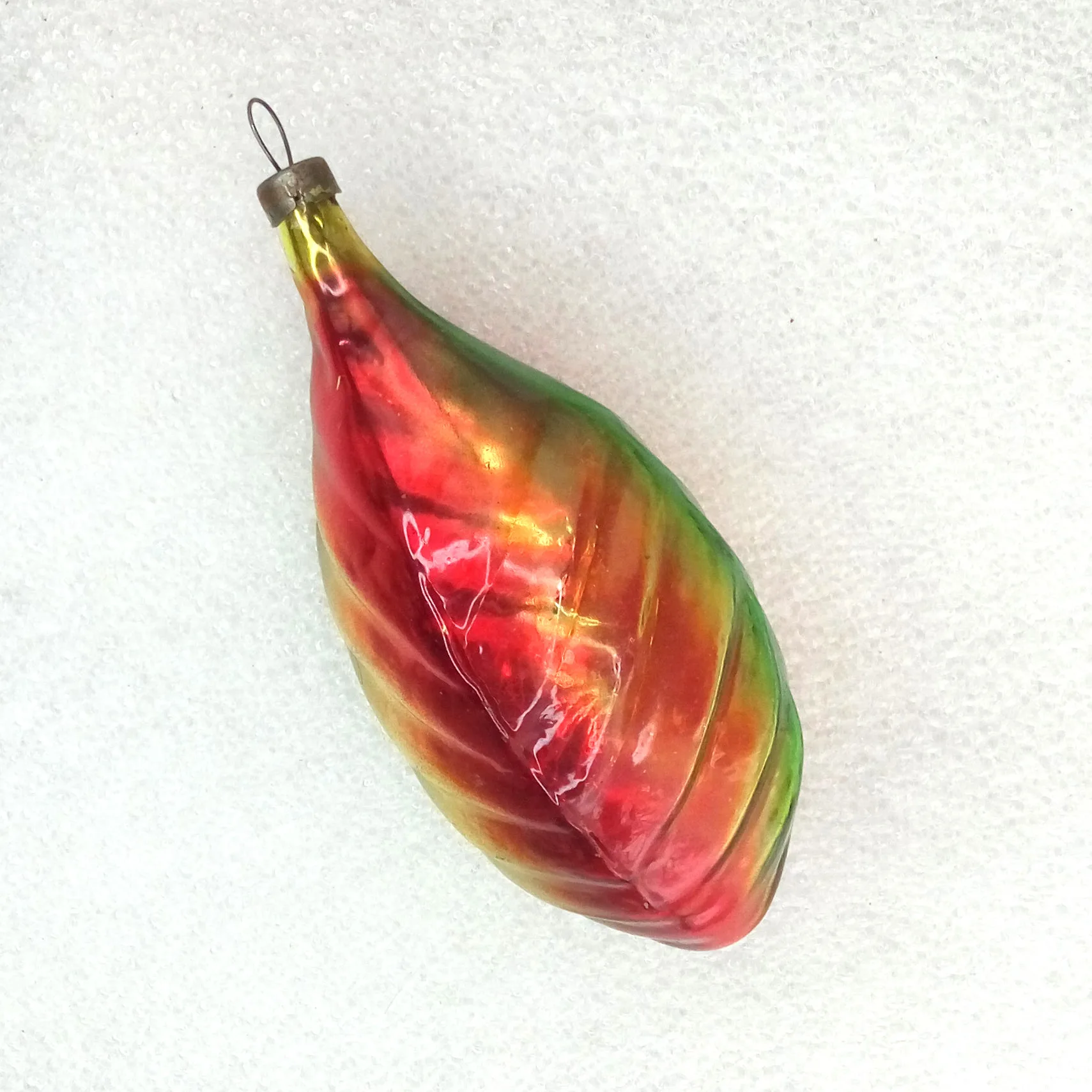Antique Vintage Glass Christmas Ornament Leaf