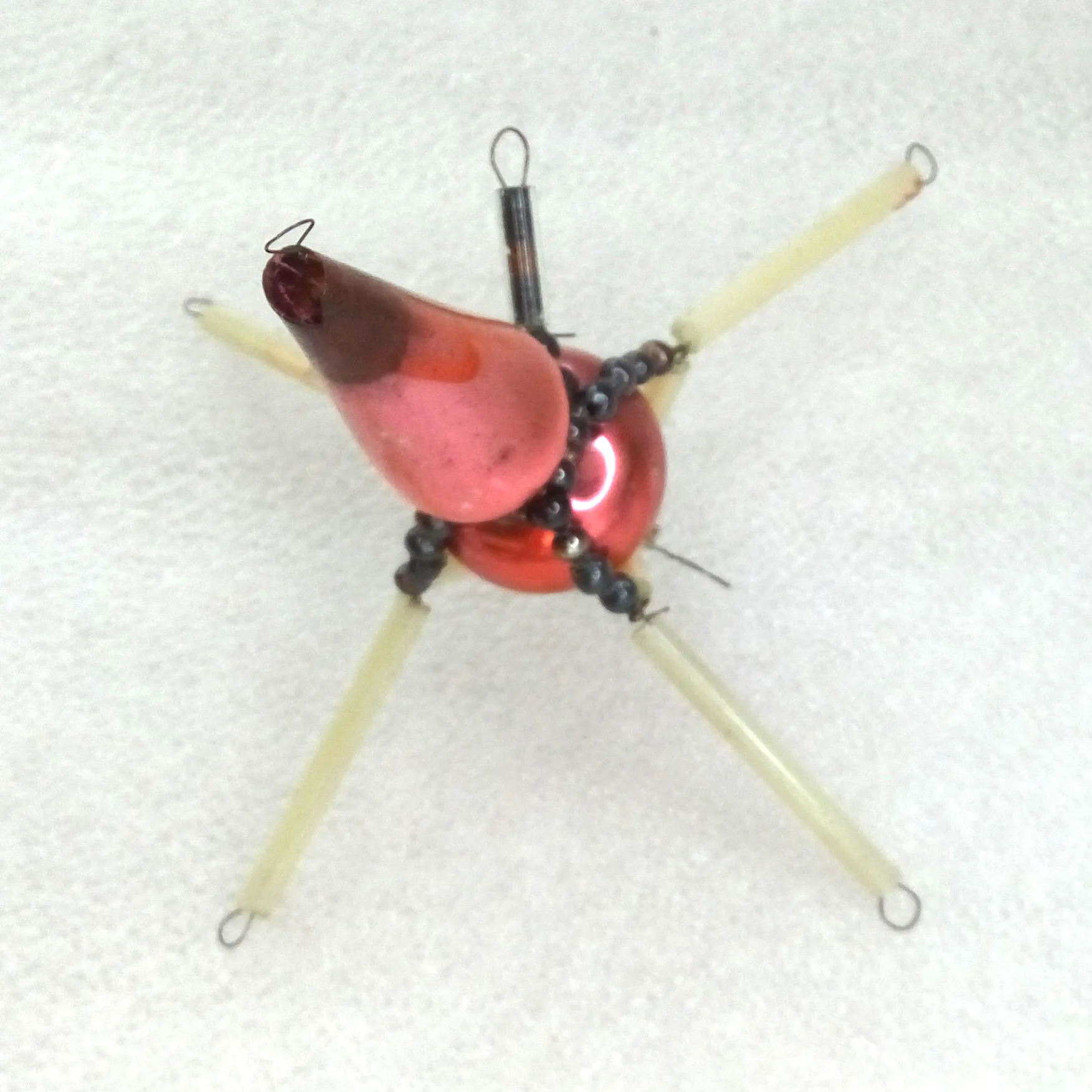 Old Antique Vintage Glass Christmas Ornament Rocket