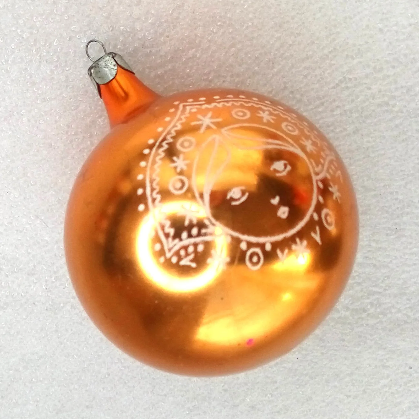 Antique Vintage Glass Christmas Ornament Ball Girl