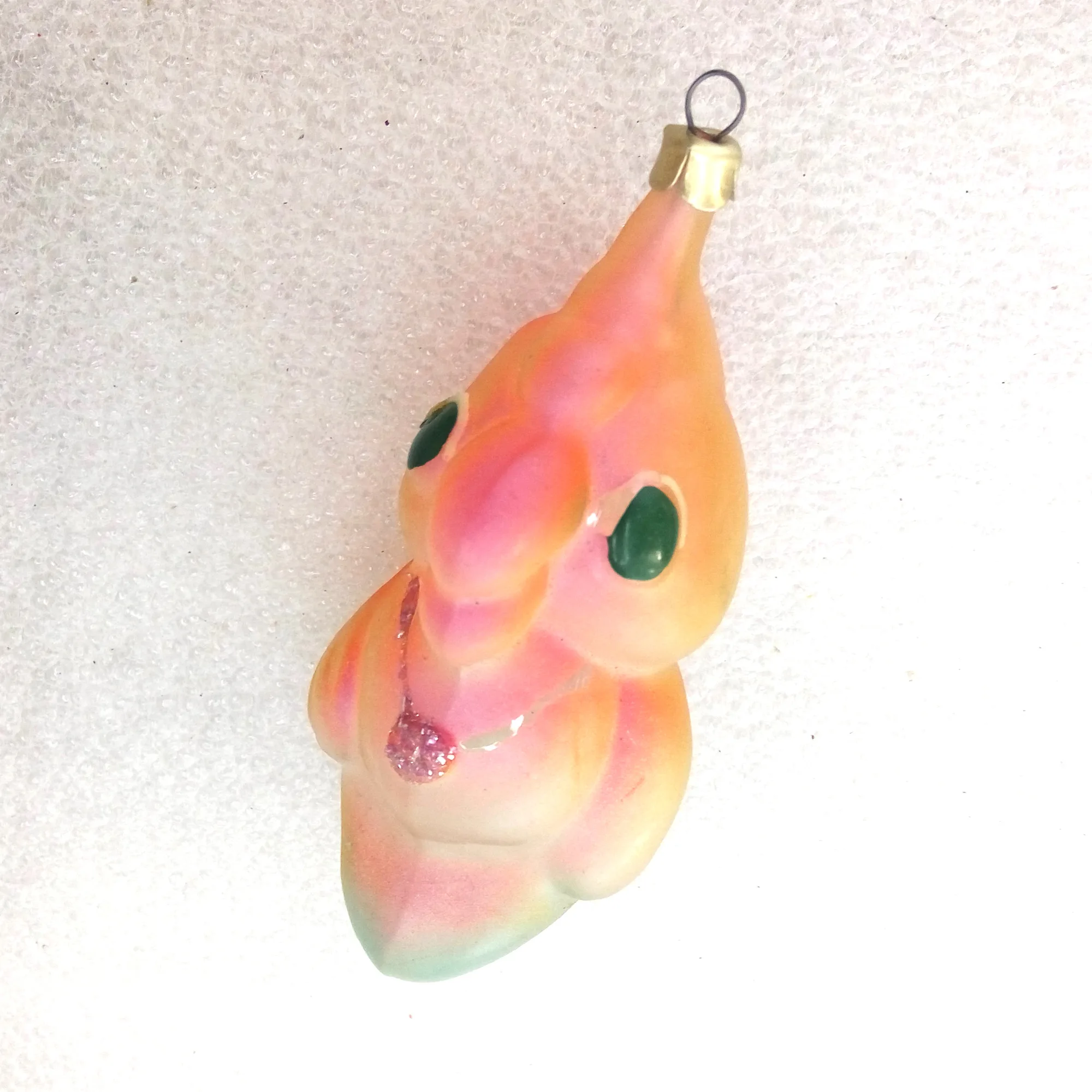 Old Antique Vintage Glass Christmas Ornament Parrot