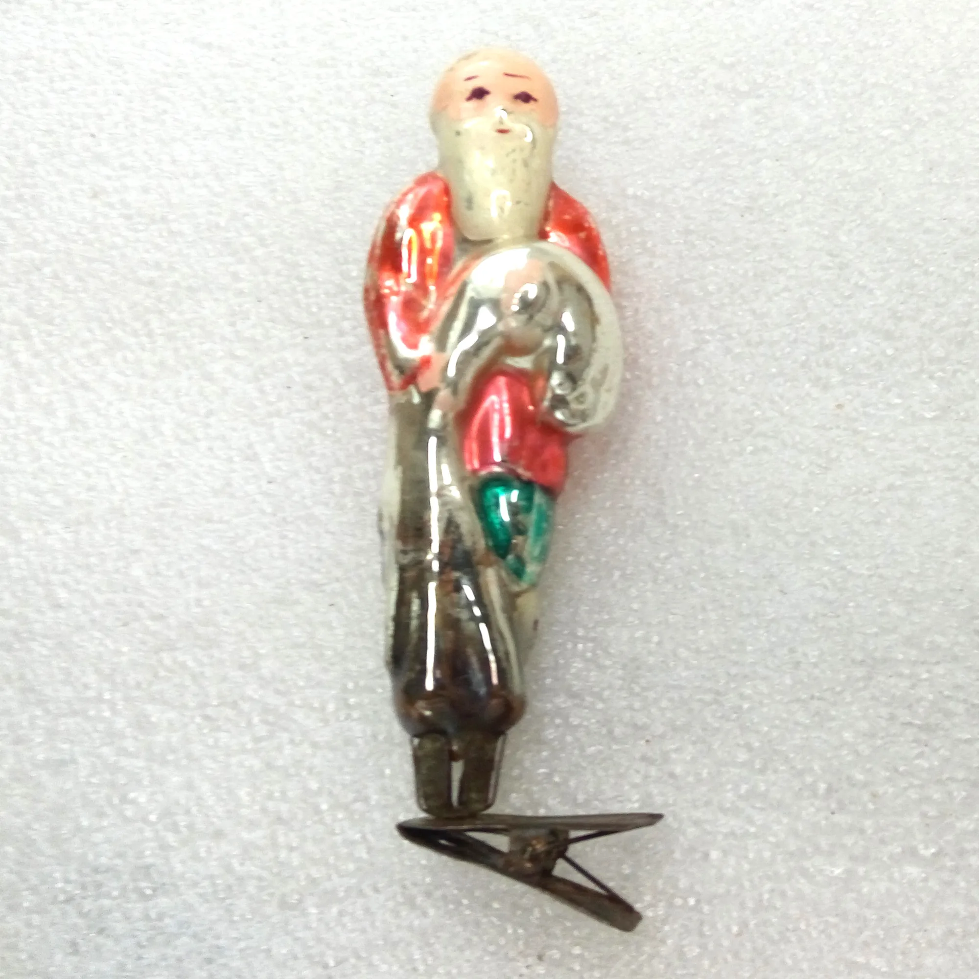 Old Antique Vintage Glass Christmas Ornament Fisherman