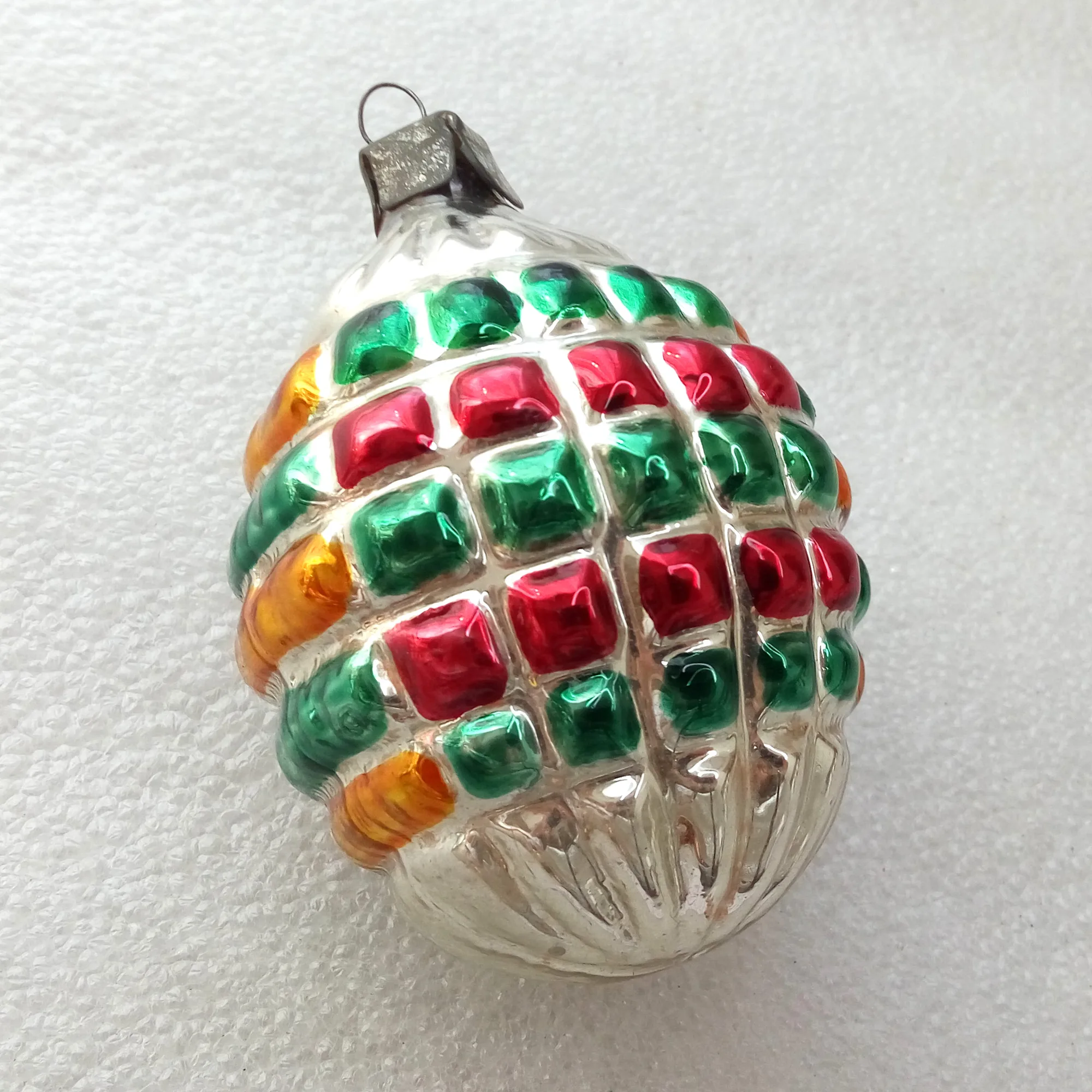 Antique Unique Vintage Silver Glass Christmas Ornaments