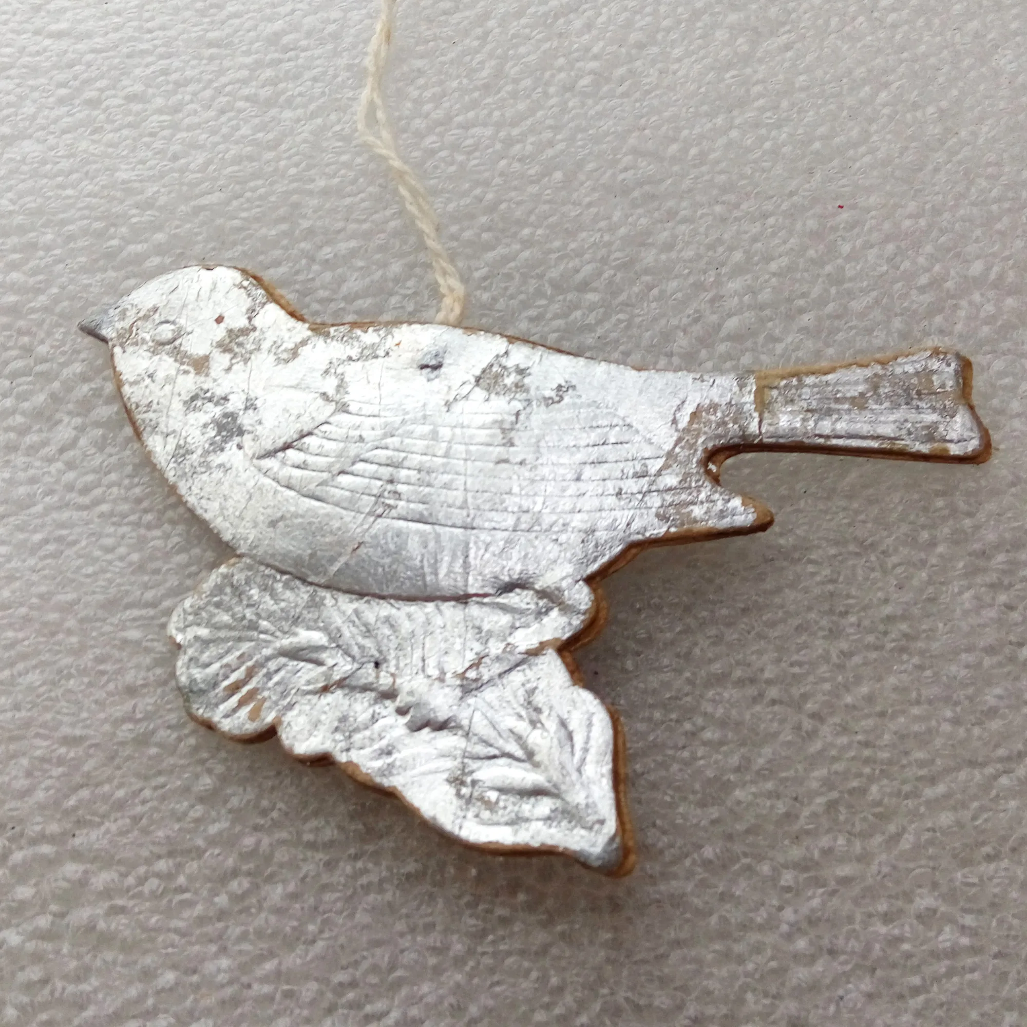 Old Antique Vintage Cardboard Christmas Ornament Bird