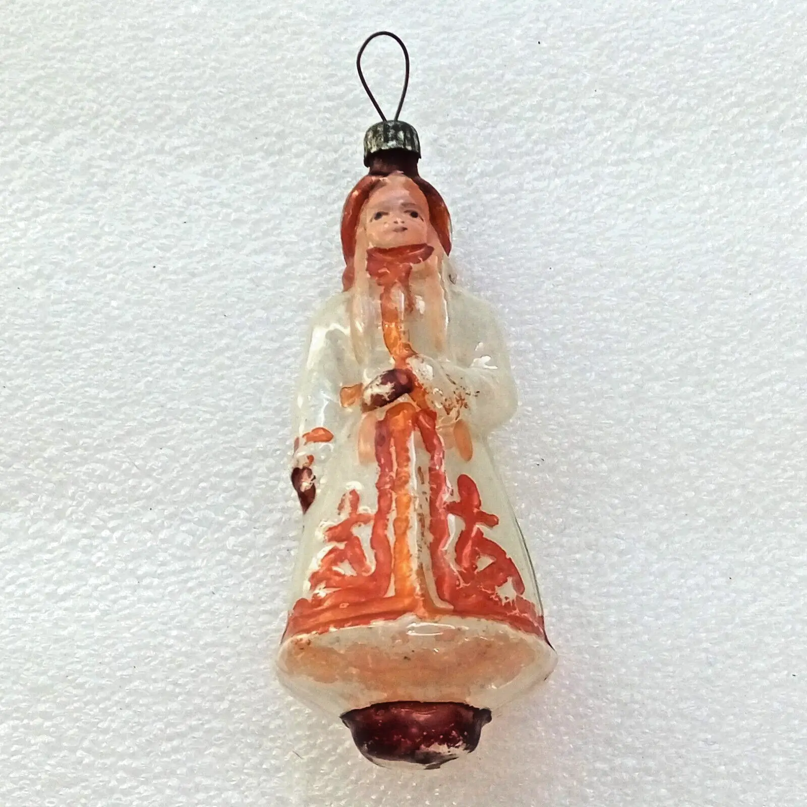 Vintage Ukrainian Glass Christmas Tree Ornament Snowmaiden