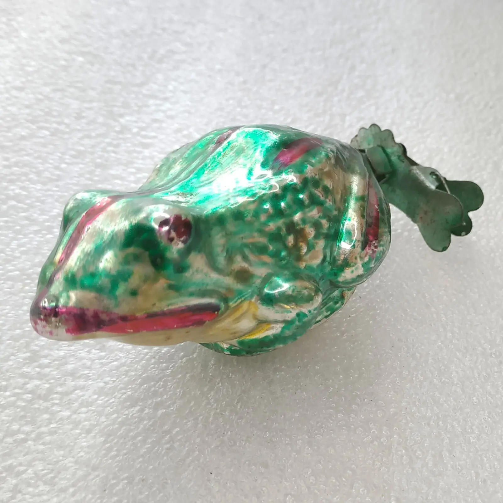 Antique Vintage USSR Glass Christmas Ornament Frog