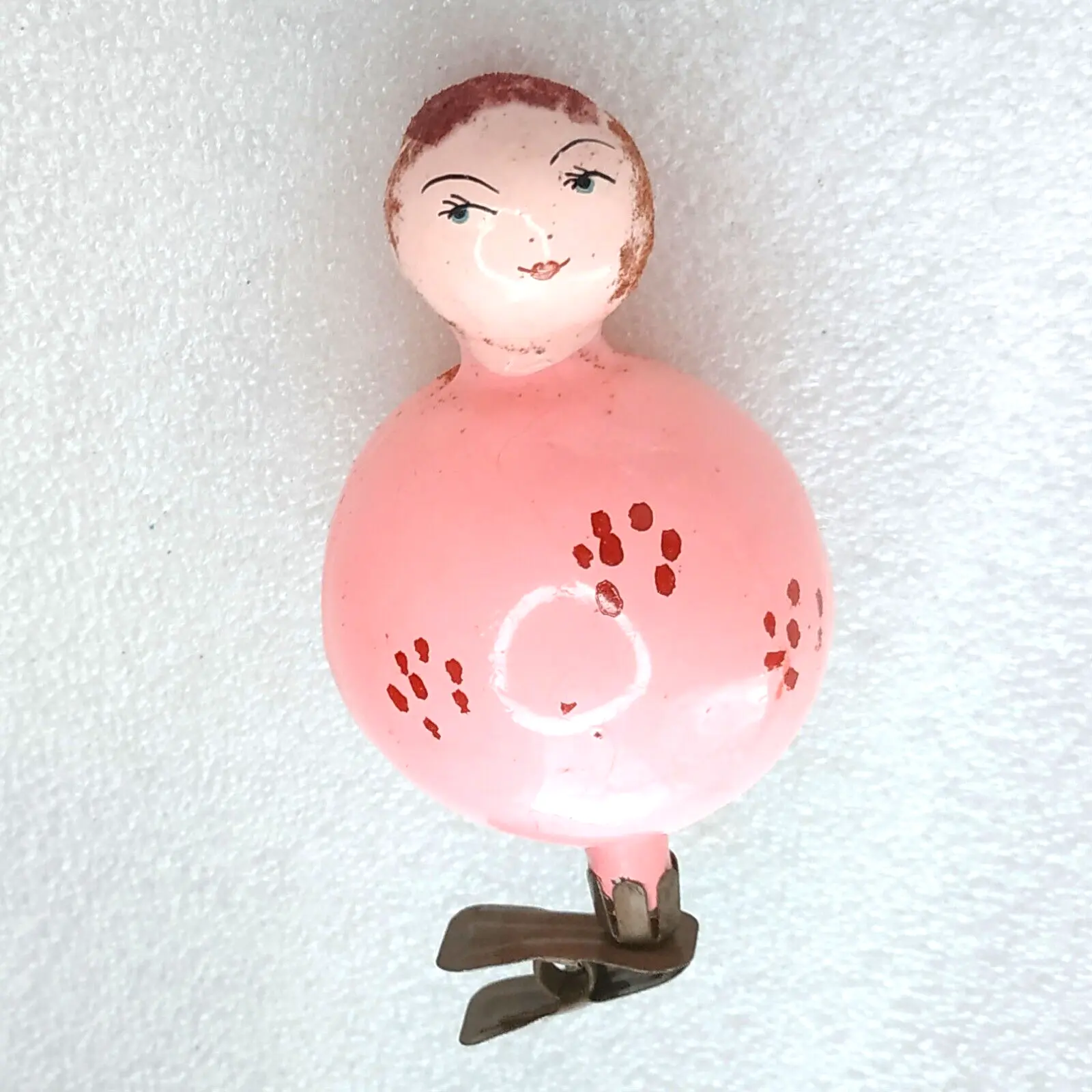 Antique Vintage USSR Glass Christmas Ornament Doll