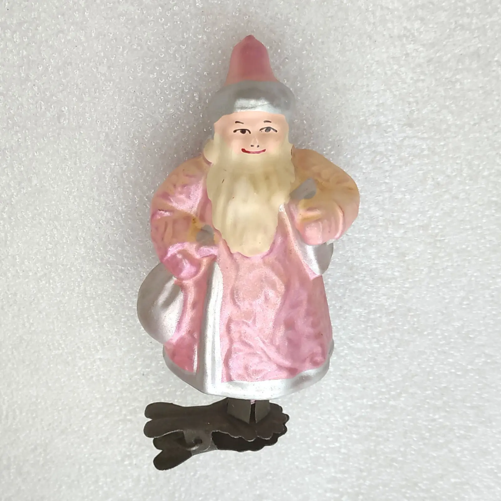 Antique Vintage USSR Glass Christmas Tree Ornament Santa