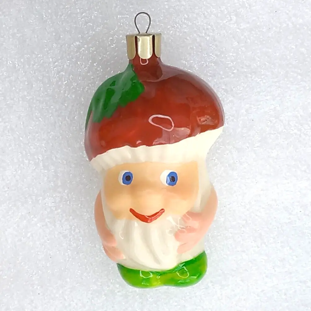 Unique Antique Vintage Glass Christmas Ornament Mushroom