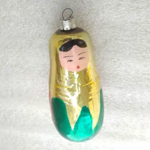 Antique Vintage Mercury Glass Christmas Ornament Nesting Doll