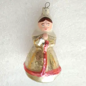 Antique Vintage Glass USSR Christmas Ornament Toy Girl