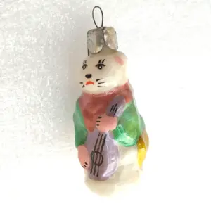 Antique USSR Vintage Glass Christmas Ornament Toy Dog