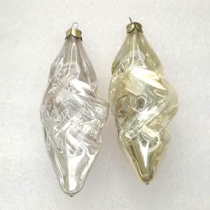 Set of 2 Antique Vintage Glass USSR Christmas Ornament Toy Icicles