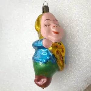 Unique Antique Vintage Glass Christmas Ornament Violinist