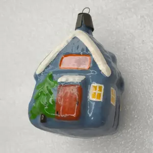 Unique Antique Vintage Glass Christmas Ornament Tree Toy House