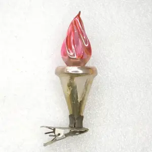 Antique Vintage USSR Glass Christmas Ornament Glinka Torch