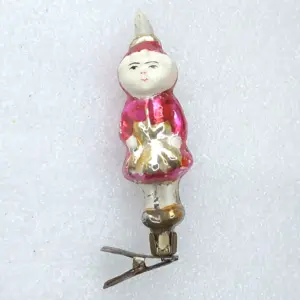 Antique Vintage USSR Glass Christmas Ornament Radish Girl