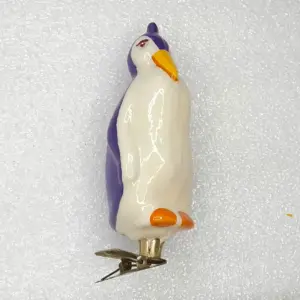 Antique USSR Vintage Glass Christmas Ornament Toy Penguin