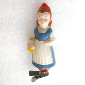 Antique Vintage Glass USSR Christmas Tree Ornament Red Hood