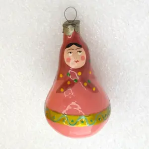 Unique Antique Vintage Glass Christmas Ornament Doll
