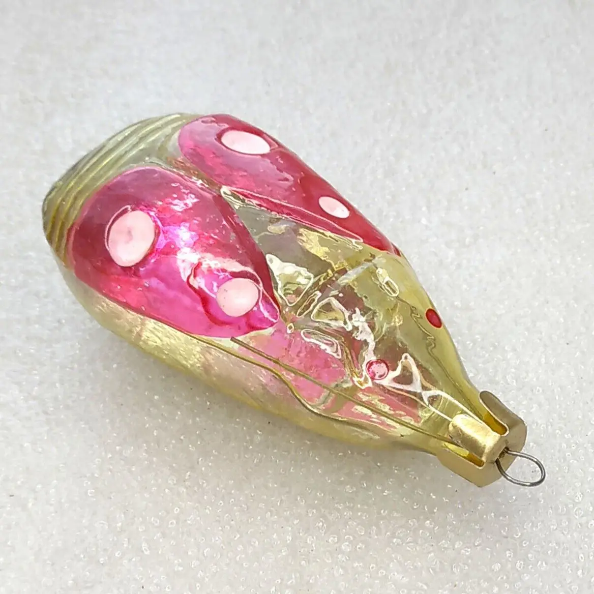 Antique Vintage USSR Glass Christmas Ornament Bug